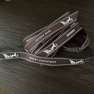 Authentic Hermes ribbon merry Christmas holiday sleigh edition
